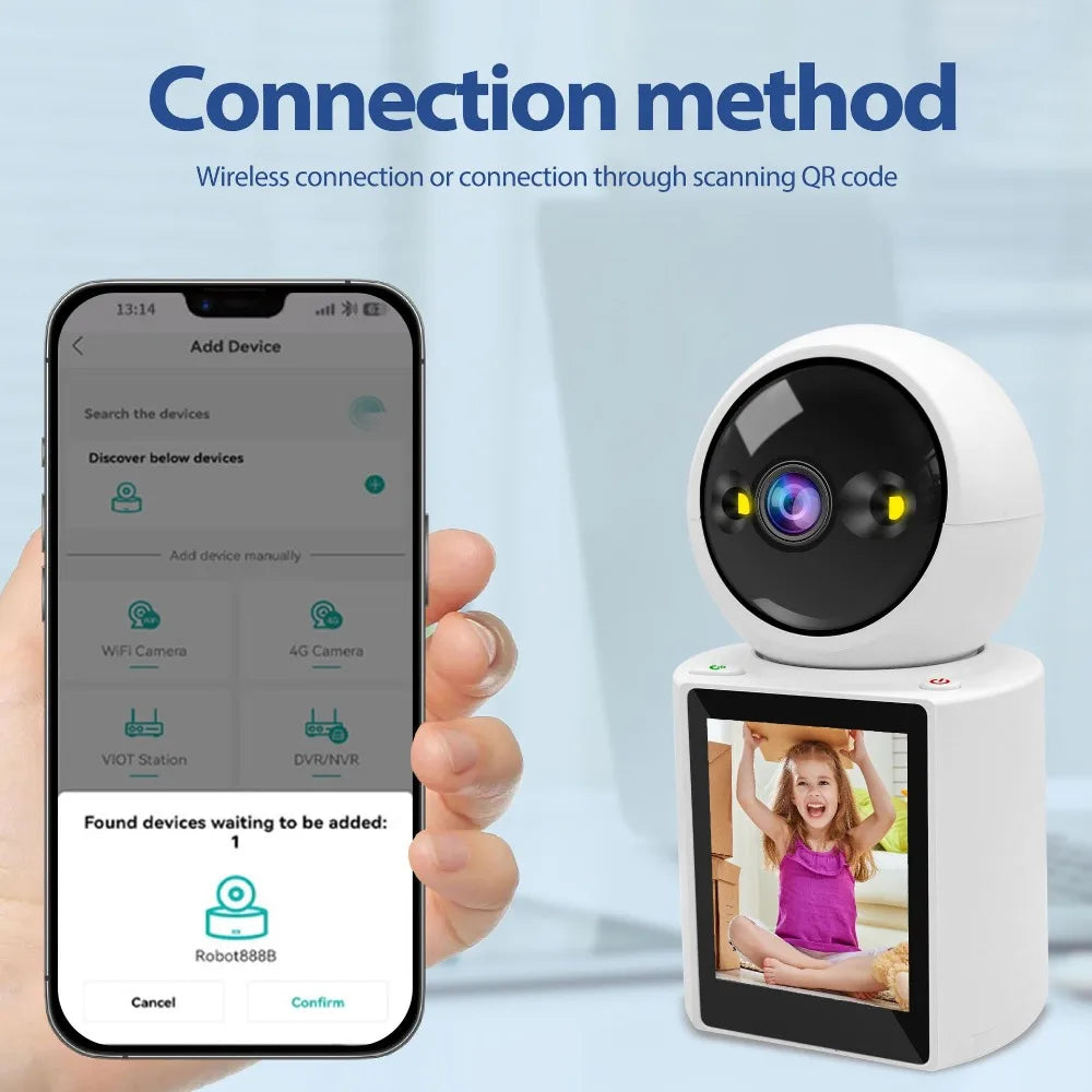 4K 6MP Smart PTZ IP Camera with AI Human Detection, Color Night Vision & One-Click Video Calling for Home Security