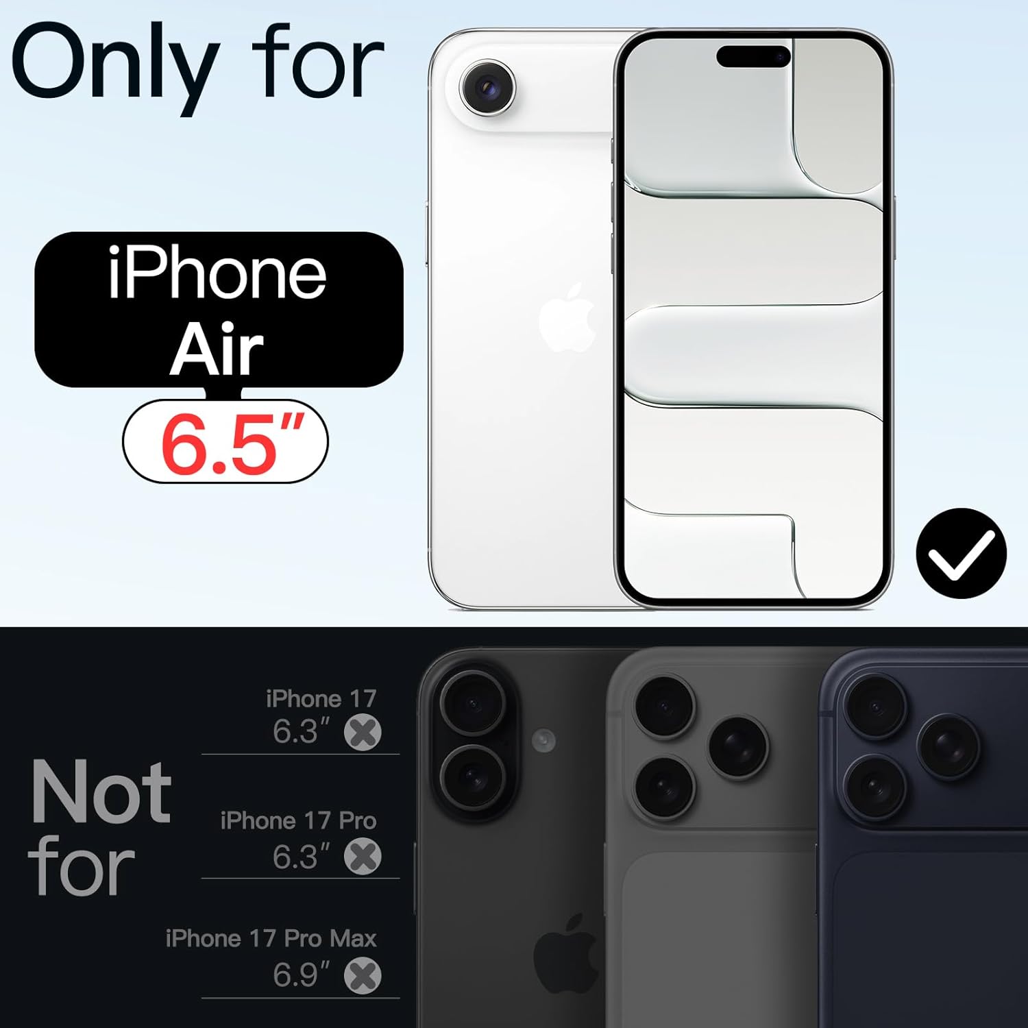 Magnetic Case for iPhone 17 Air - MagSafe Compatible, Shockproof Clear Bumper Cover, Anti-Scratch Back for 6.5" Display