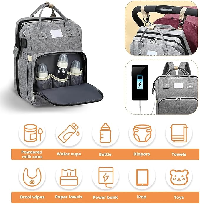 Diaper Bag Backpack – Multifunctional Waterproof Travel Essentials Baby Bag