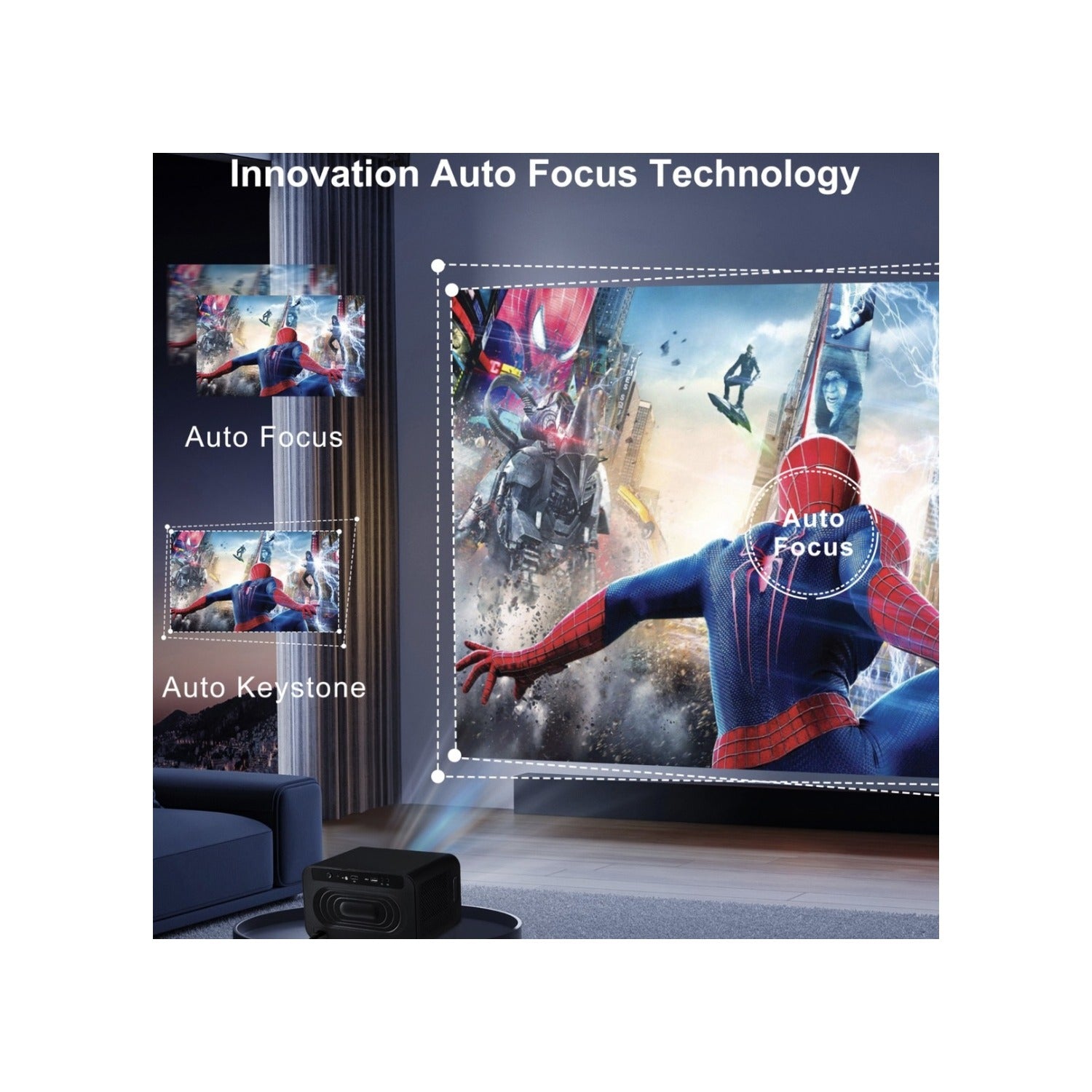 U8 Pro Movie Projector | Elevate Your Home Cinema with Full HD, 6GB RAM, Android OS | Immersive Entertainment