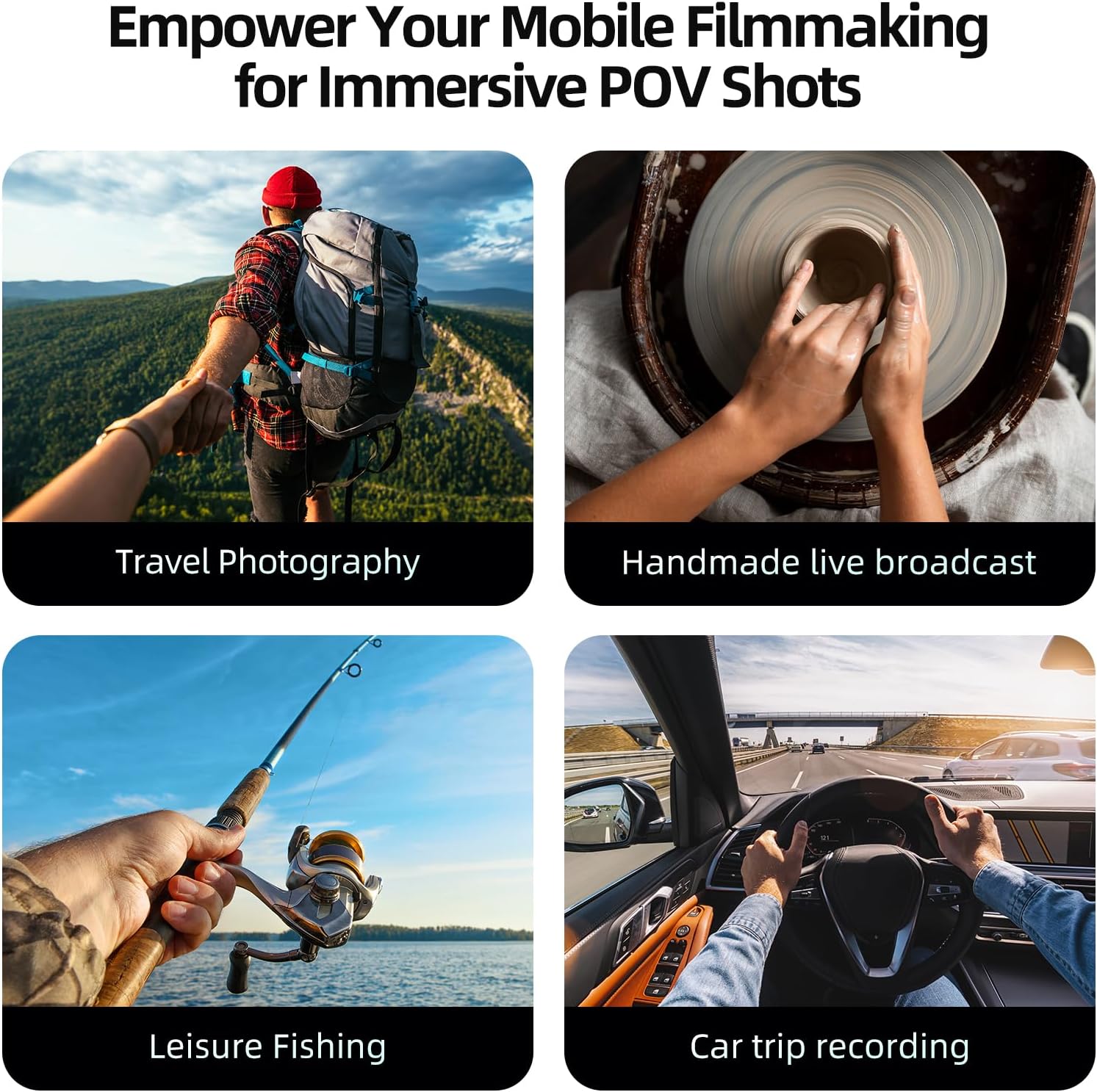 Magnetic Neck Mount - Hands-Free POV/Vlog Phone Holder, Multi-Angle, Compatible with iPhone & Android, Silicone Lazy Bracket