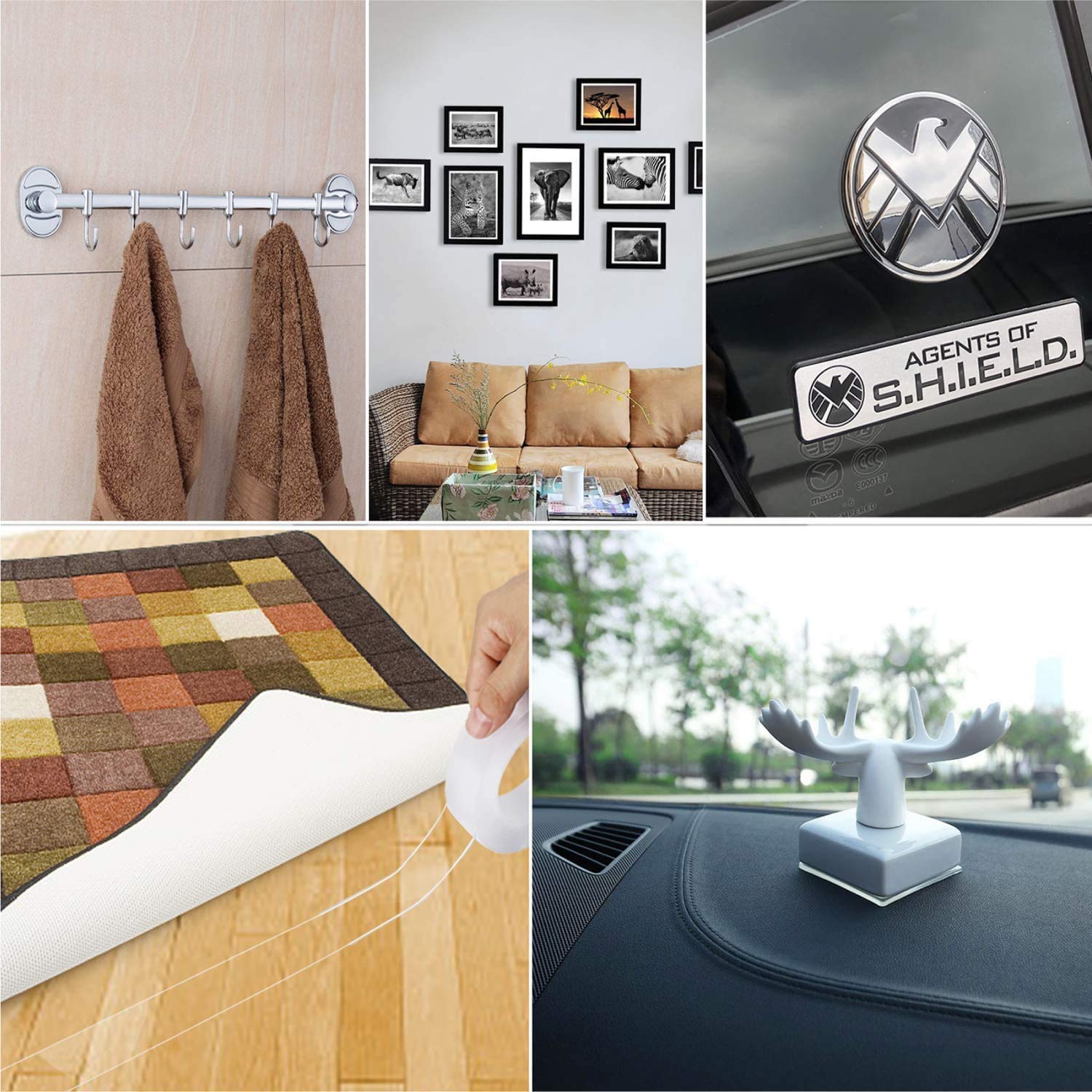 Strong Double-Sided Tape Heavy Duty | Perfect for Indoor Installation | No Screws or Drilling | Super Sticky, Non-Toxic, Non-Slip Adhesive