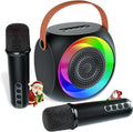 All-In-One Karaoke Machine – Bluetooth Speaker with UHF Wireless Microphones and Disco Ball LED Lights
