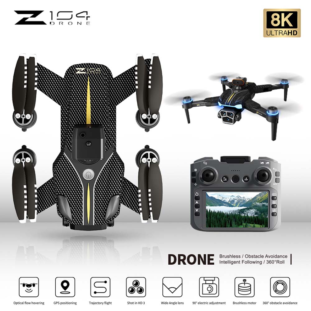 Z104 Drone with 4.5" Screen Remote. Professional GPS aerial photography drone with balance armor style. For kids & adults.