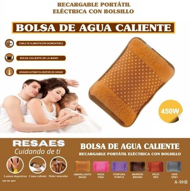 Rechargeable Electric Hot Water Bottle - Quick Heat in 15 Minutes, Portable & Effective for Muscle Pain Relief, Neck, Back, and Lumbar Pain, Warm Bed Companion - Soft, Durable, and Safe with 5-8 Hours Heat Retention