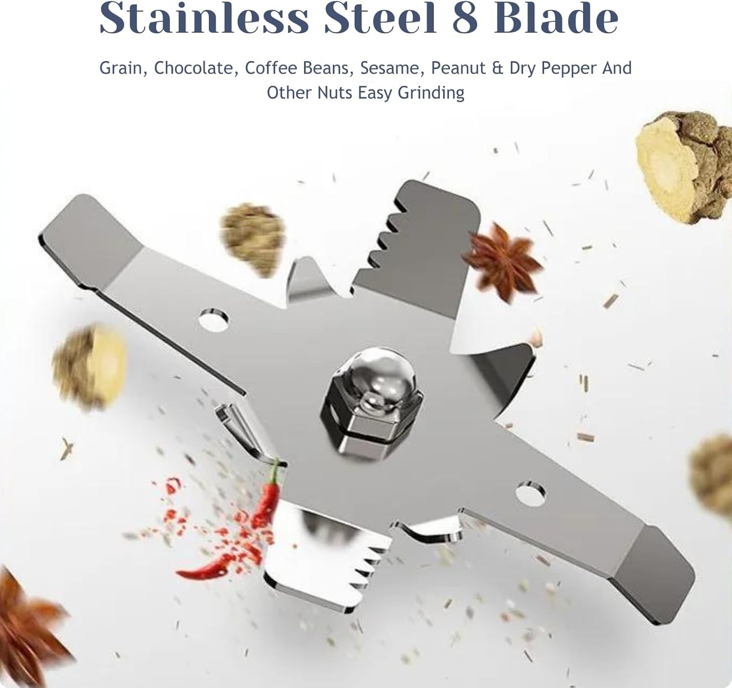 Multifunctional Electric Coffee & Spice Grinder - Stainless Steel Blade, Fine Powder, Home Use, Durable ABS Plastic Design