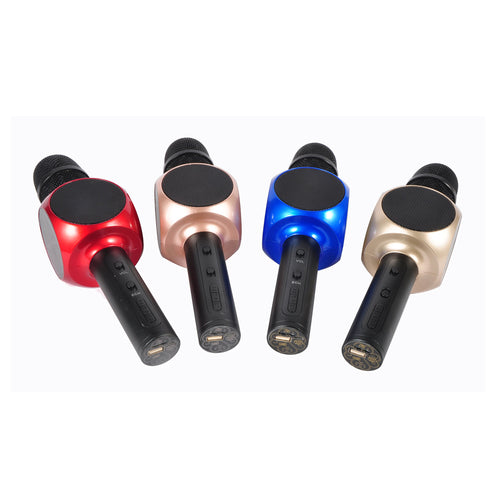 4-Hour Portable Handheld Karaoke Microphone with LED Lights | Wireless Karaoke Player for Home Parties, KTV, and Music Singing | Bluetooth Mic with Built-in Speaker | Rechargeable and Easy to Use for Adults and Kids (Multi)
