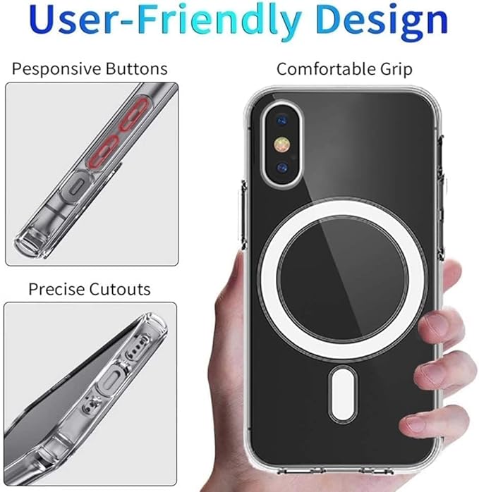MagSafe Compatible Magnetic Phone Case with Camera Control | Military-Grade Shock Protection for iPhone X, Xs, Xs Max, Xr – Includes Free Screen Protector
