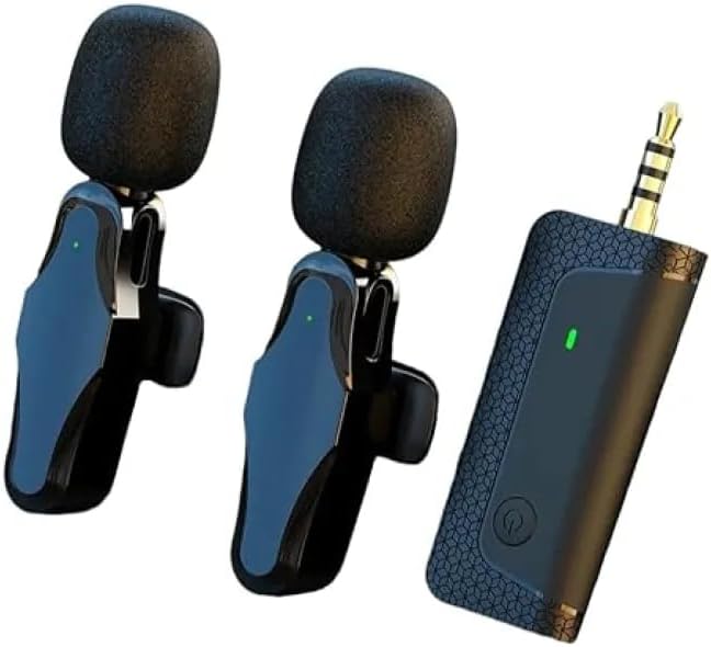 K35 Pro Wireless Lavalier Microphone (2023-24) – Dual-Mic System with Noise Reduction & 3.5mm AUX Compatibility