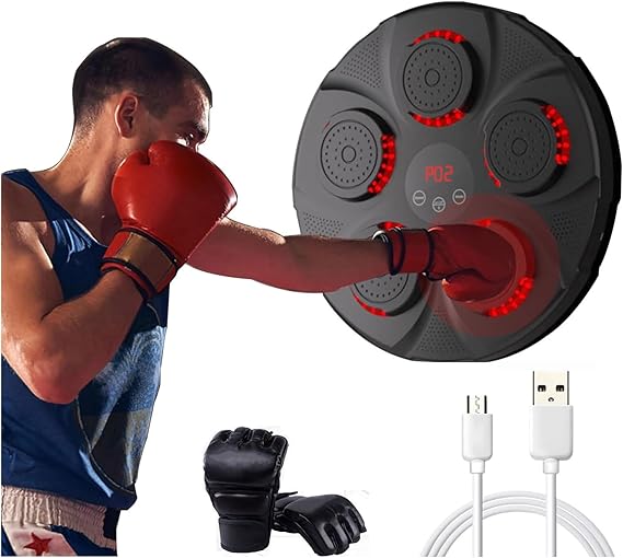 Music Boxing Machine | Smart Electronic Punching Equipment with LED Screen & Reaction Target for Home Exercise | Fun Gift