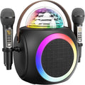Karaoke Machine – Party-Ready Bluetooth Speaker with UHF Wireless Microphones and Disco Ball LED Lights