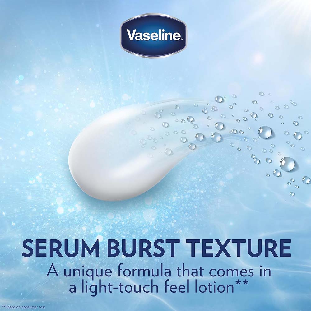 Vaseline Essential Even Tone Body Lotion Smooth Radiance with Gluta-Hya Serum Burst – 10X Vitamin C Power, Deep Moisturizing & Brightening, 200ml