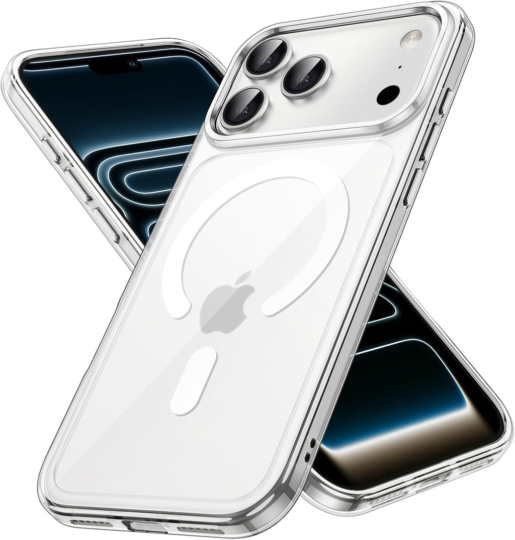 Magnetic Case for iPhone 17 Pro 6.3" - MagSafe Compatible, Shockproof Clear Bumper Cover, Anti-Scratch Back Protection
