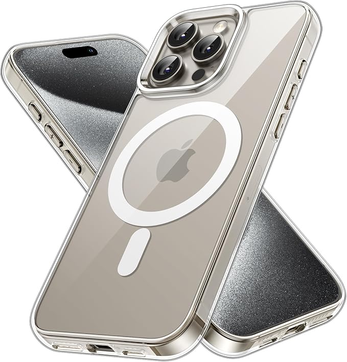 MagSafe Compatible Magnetic Phone Case with Camera Control | Military-Grade Shock Protection for iPhone 15, 15 Plus, 15 Pro, 15 Pro Max – Includes Free Screen Protector