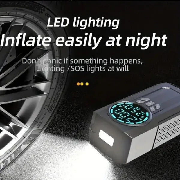 4-in-1 Portable Car Jump Starter, Air Pump, Power Bank