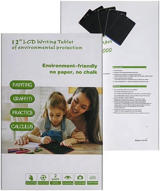 LCD Writing Board – Digital Drawing Slate with Cordless Graphics Pen | Battery-Free Portable E Writer | Educational Tablet Toy for Kids | Slate for Drawing & Recording