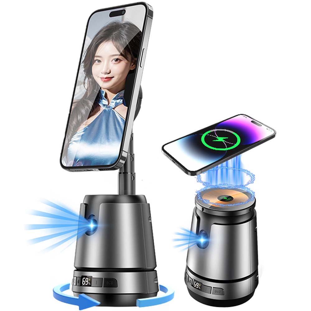 Q05 Smart Magnetic Charging Gimbal - 360° Rotation, AI Face Tracking, Phone Stabilizer with Magnetic Mount & Charging