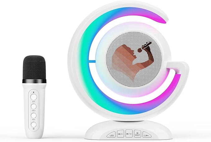 Kids Wireless Karaoke Microphone Set – Featuring Voice Changer and Ambient Lights