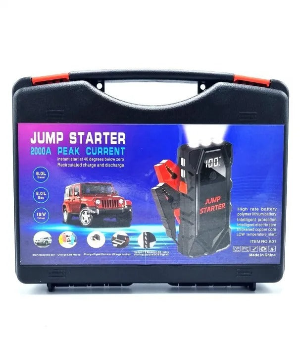 Jump Starter Car Starter & Emergency Battery Charger Power Bank – Portable 12V Car Starting Robot with Pliers
