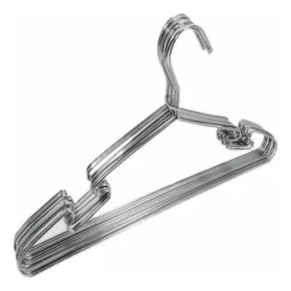 Stainless Steel Flexible Sturdy Clothes Hangers Set – Perfect for Standard Daily Use, Set of 10 Pieces, Silver