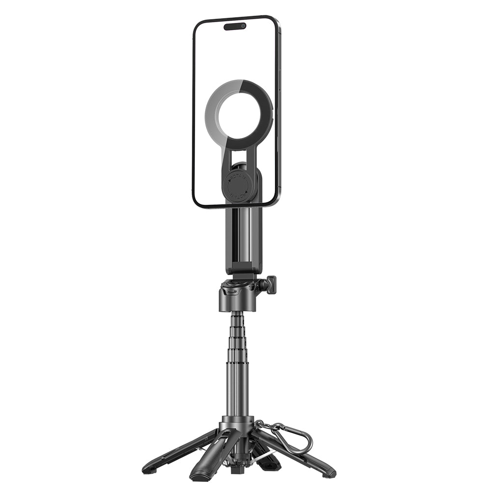 P15mini-C Magnetic Selfie Stick - Bluetooth Remote, 47.5cm Extendable, Multifunctional Camera Assistant for iPhone/Android