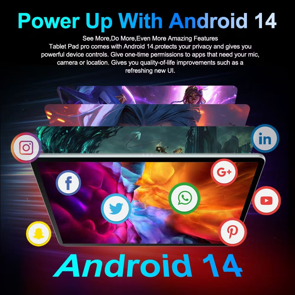 A16 Pro Tablet 10.1-Inch HD+ Display, 16GB RAM, 1TB Storage, 10000mAh Battery, 30MP Rear & 13MP Front Camera