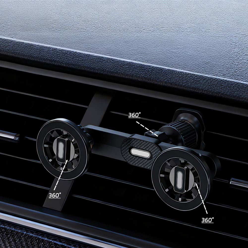 GD-HD365 2-in-1 Magnetic Car Phone Holder. Ventilation mount with strong magnetic grip for safe, hands-free driving.