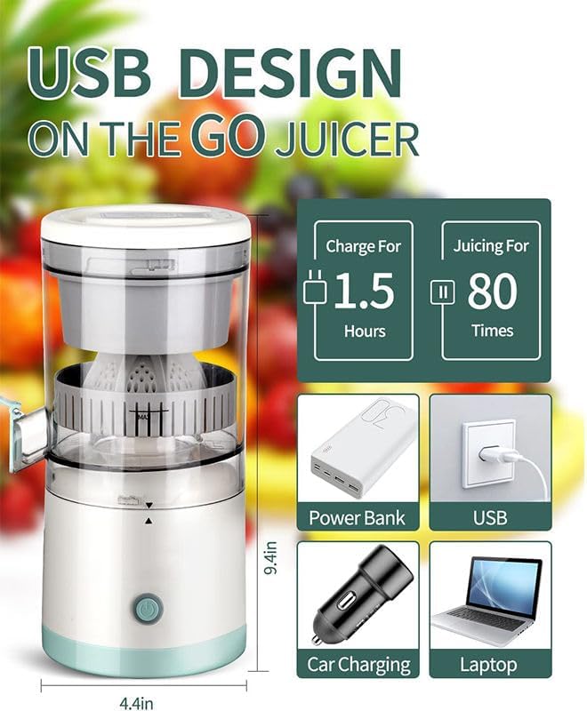 Electric Orange Juicer – Compact USB-Powered Hands-Free Citrus Juicer