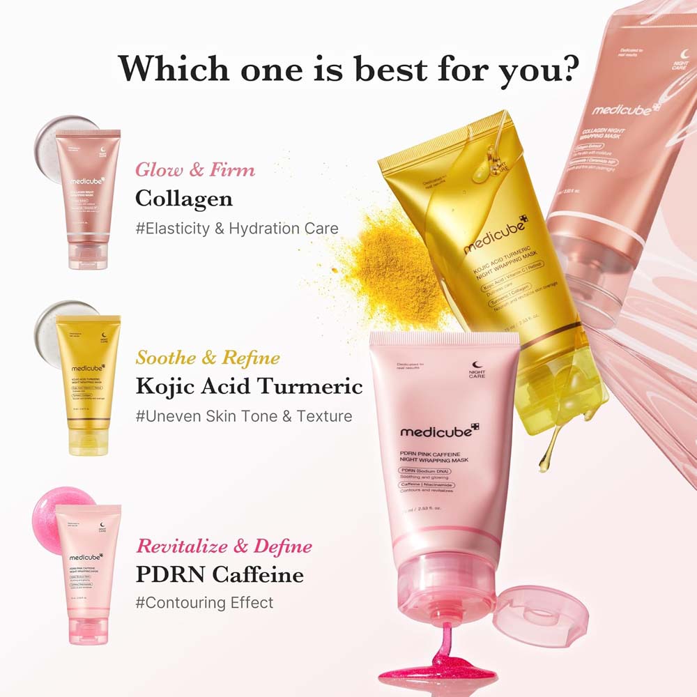 Medicube Collagen Overnight Wrapping Peel Off Mask. Hydrating & firming sleep mask for sagging & dull skin. 2.53 fl.oz.