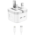 35W Dual USB-C PD Fast Charger - Foldable Compact Wall Adapter Compitable for iPhone 12-14, iPad, Samsung Galaxy, Huawei, Xiaomi & More