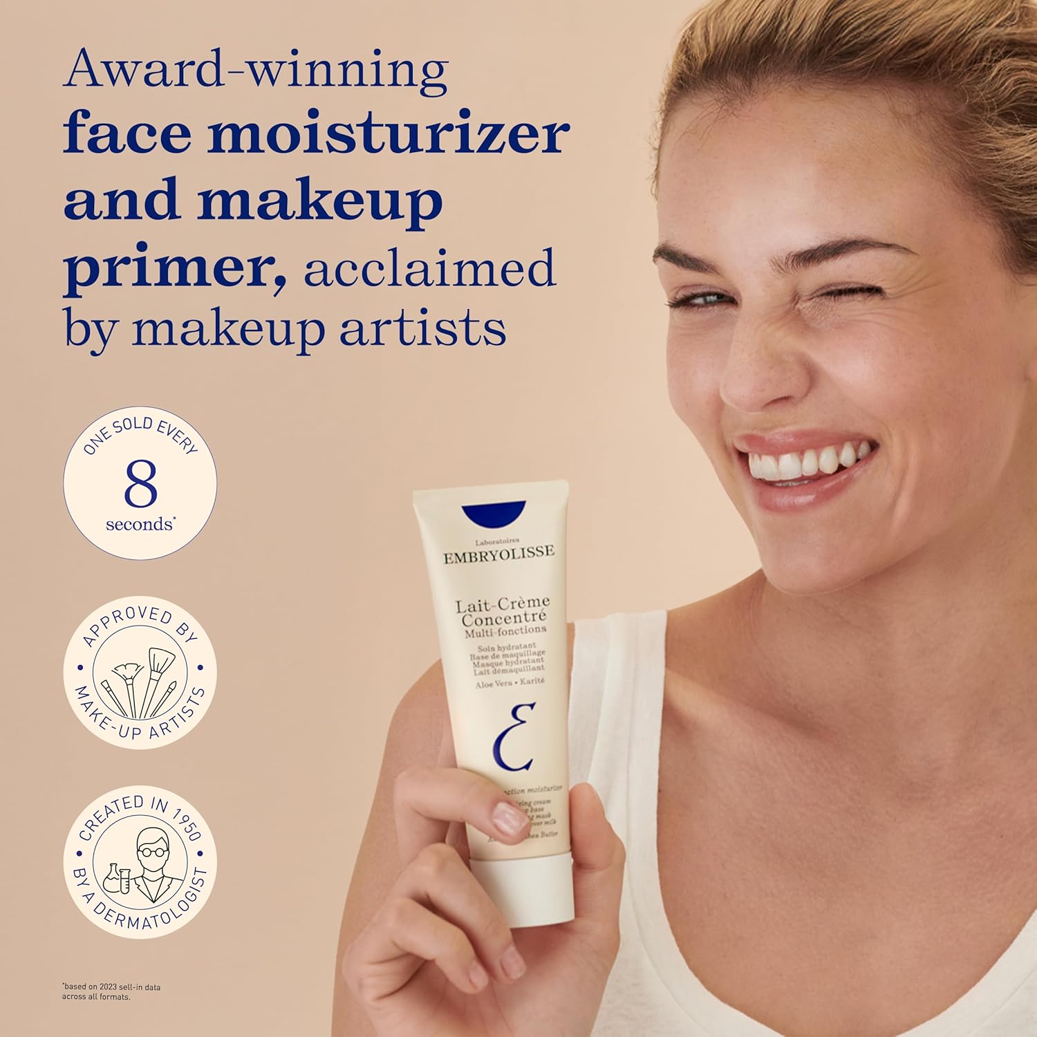 Embryolisse Lait-Crème Concentré – Multi-Purpose Face & Body Moisturizer for Sensitive Skin, Hydrating Primer & Makeup Base, 100ml
