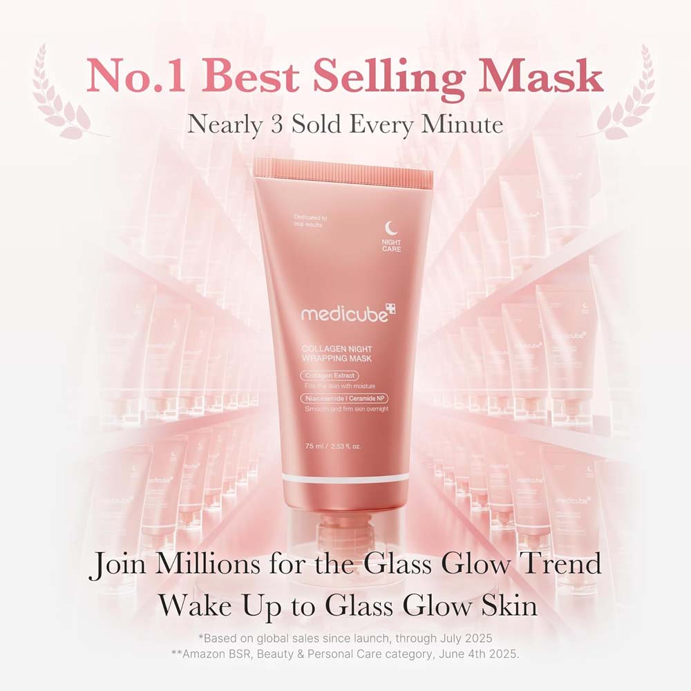 Medicube Collagen Overnight Wrapping Peel Off Mask. Hydrating & firming sleep mask for sagging & dull skin. 2.53 fl.oz.