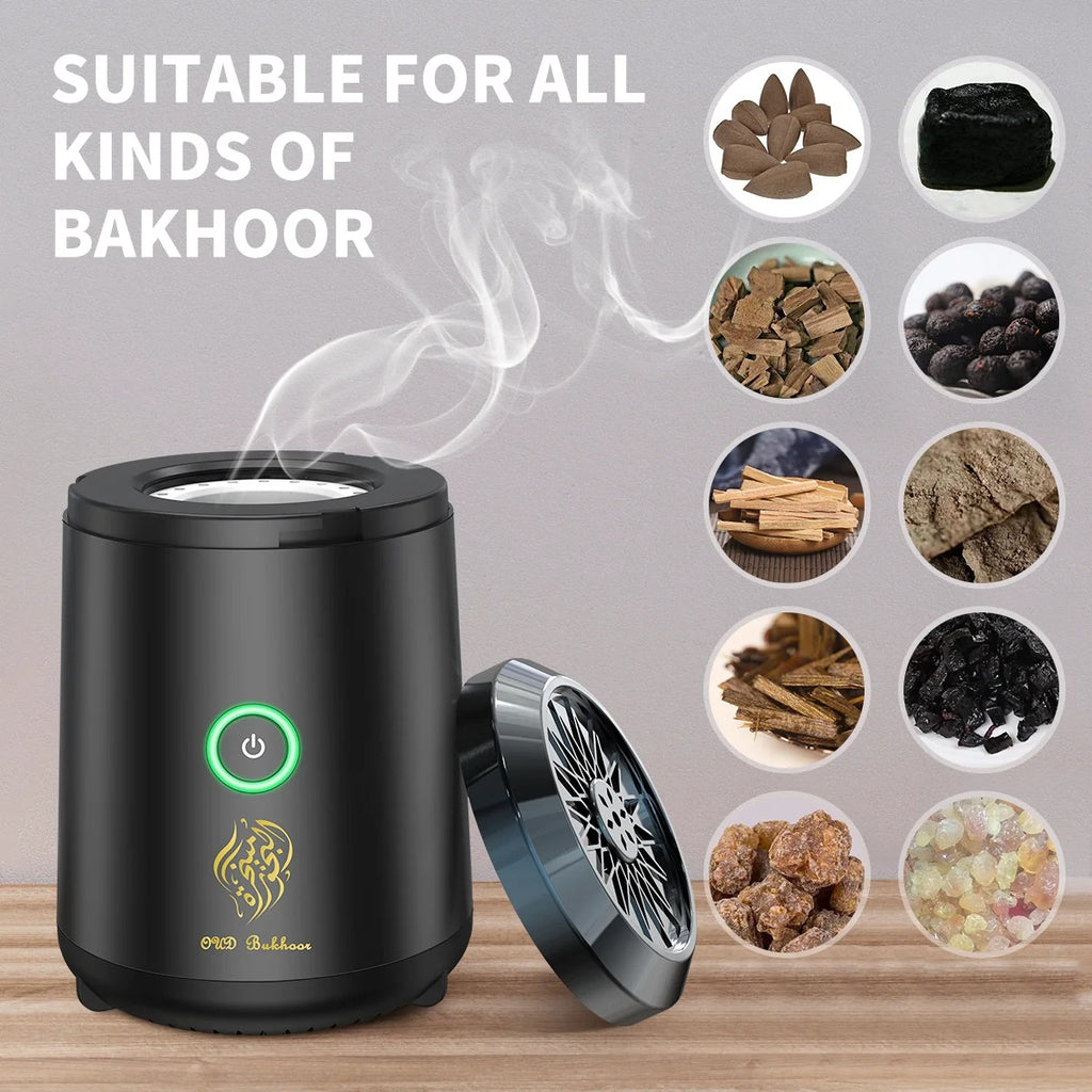 Mini Portable Incense Burner | USB Rechargeable Aroma Diffuser | Electric Arabic Holder for Muslim Home Decor