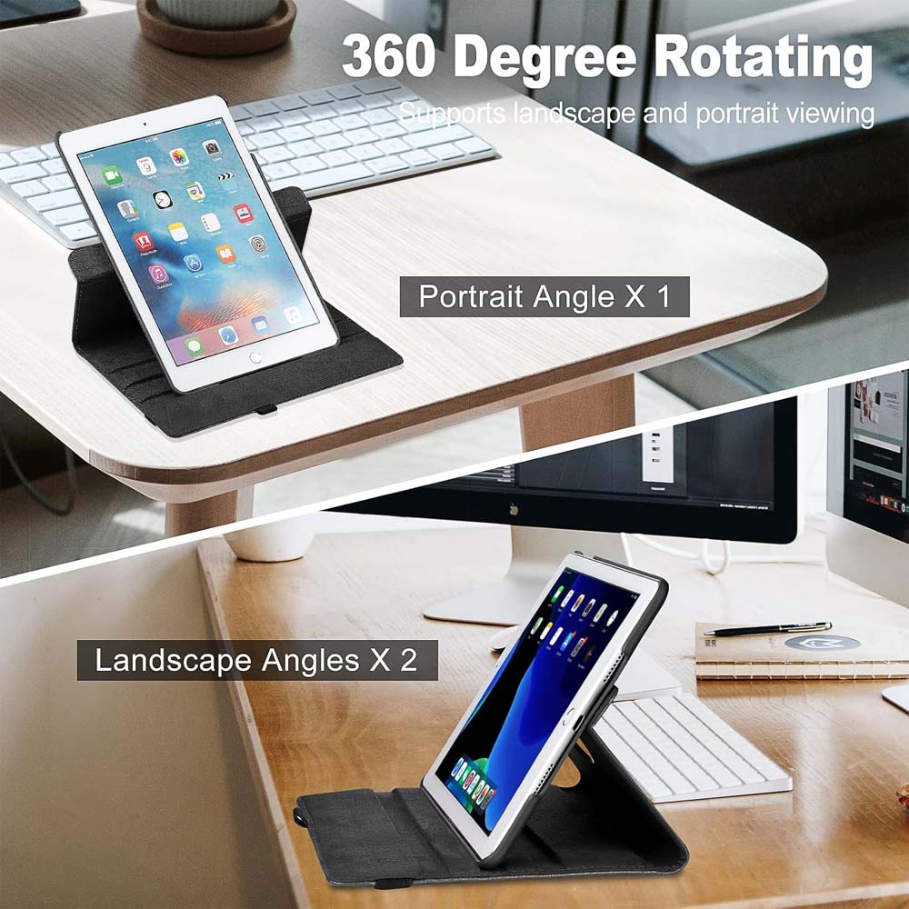 360° Rotating Case for iPad Air 1&2 " (2018/2017/9.7 inch) - Auto Sleep/Wake Stand Cover with Multi-Angle Viewing (Multi Colour)