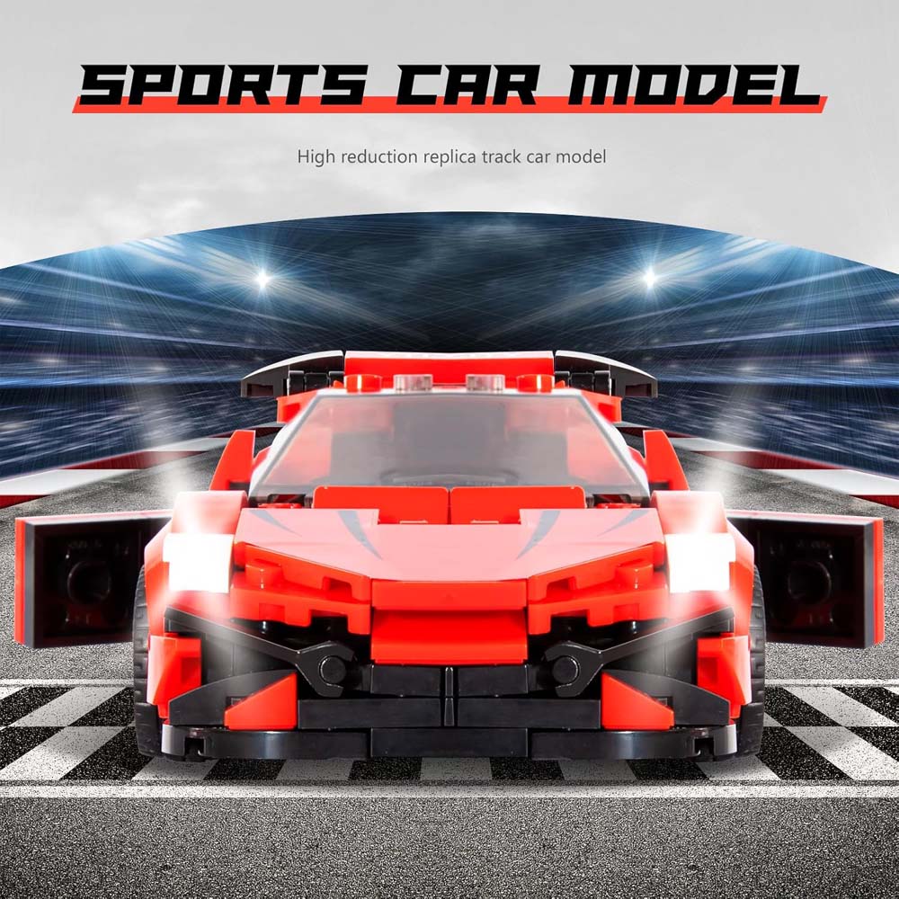 Come Alive 1:20 Scale Supercar. 288-piece red supercar building set with industrial flair. Ideal gift for kids & adults.