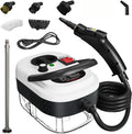 High Pressure Handheld Steam Cleaner. 15s fast heating portable steamer for dirt, grease, grout, tile, floor & car. White.
