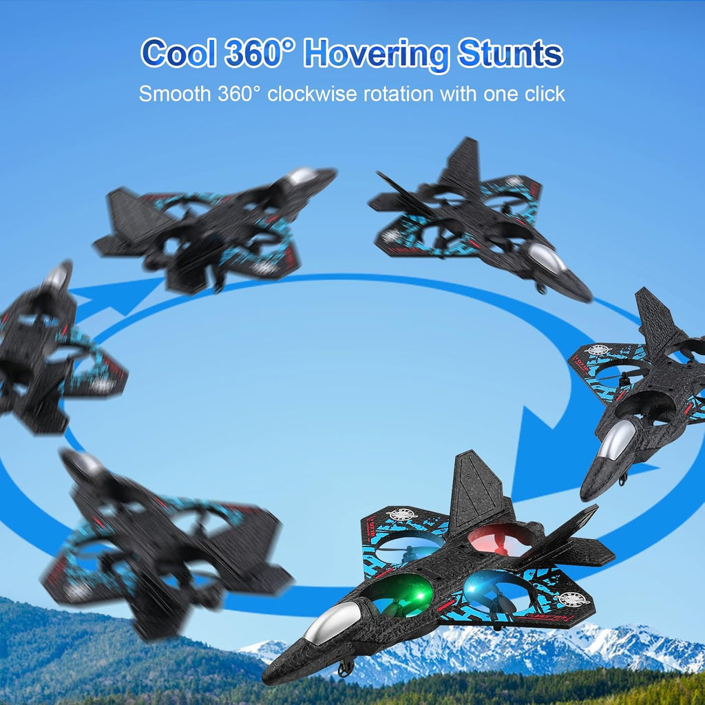 RC Aeroplane 2.4GHz Remote Controlled Fighter Plane | L0712 Quadcopter Floating Aeroplane Toy with Colored LED Lights | USB Rechargeable RTF RC Plane for Beginners, Kids, and Adults | Durable, Lightweight, and Easy to Fly Aircraft