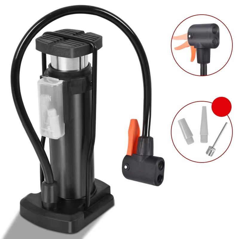 Portable Mini Foot Pump for Bikes, Motorcycles, and Electric Cars | High-Pressure Aluminum Alloy Air Inflator with Foot Pedal | Compact and Durable Design | Ideal for Bicycles, Motorcycles, and Outdoor Use