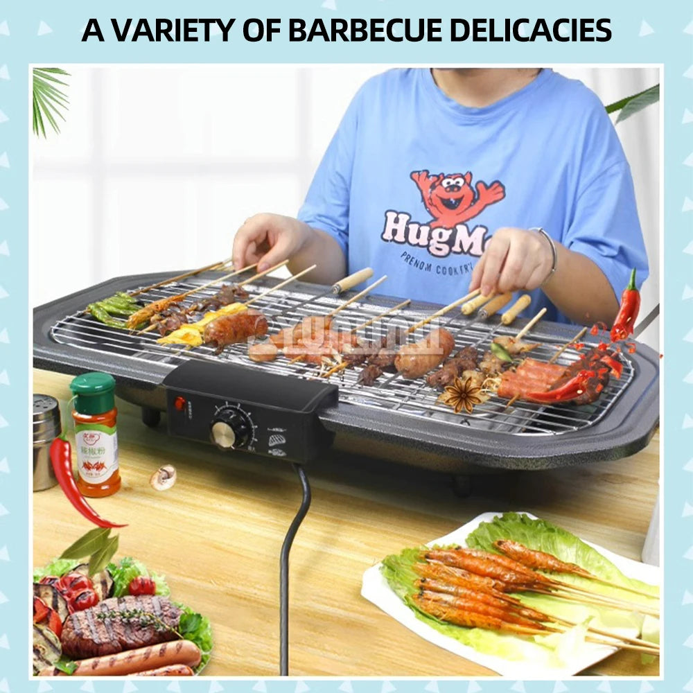 Electric Table Top Grill Griddle - 1800W Indoor/Outdoor Hotplate Cooker, Double Comfort for Kitchen, Camping, Parties & Festivals