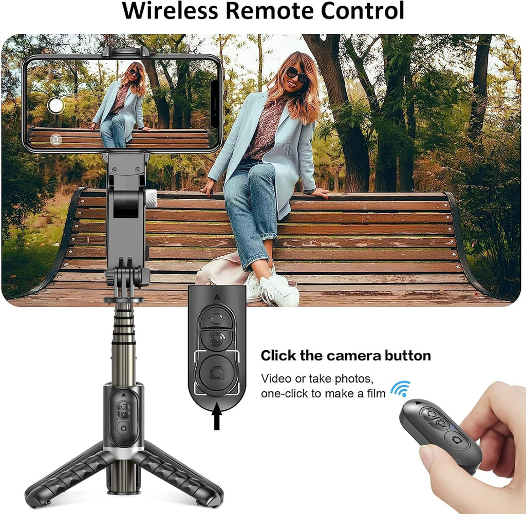 Q18 Mobile Phone Selfie Stick – Anti-Shake Hand-Held Single-Axis Gimbal Stabilizer with Fill Light for Live Broadcast