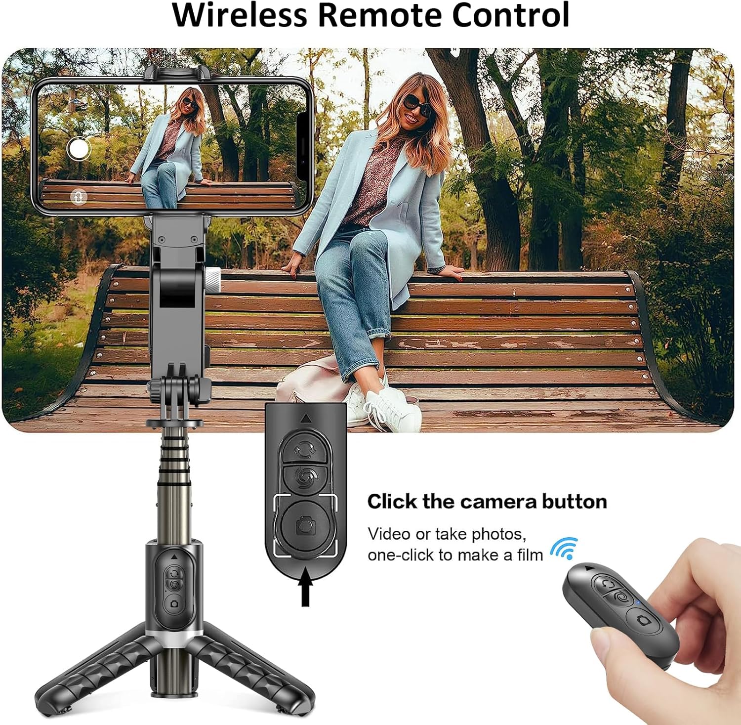 Q18 Mobile Phone Selfie Stick – Anti-Shake Hand-Held Single-Axis Gimbal Stabilizer with Fill Light for Live Broadcast