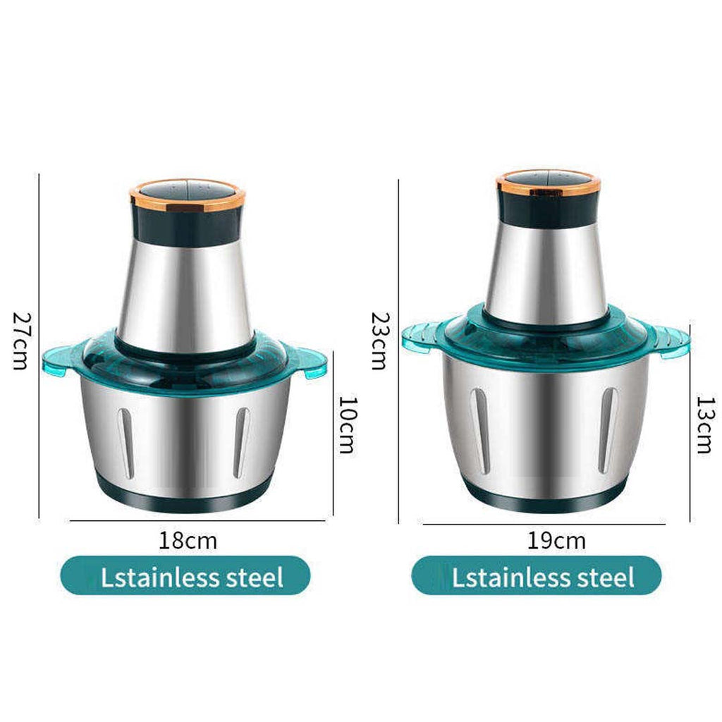 Electric Meat Grinder & Chopper 2-speed mincer with 3L stainless steel capacity. Multi-function food processor & kitchen slicer.