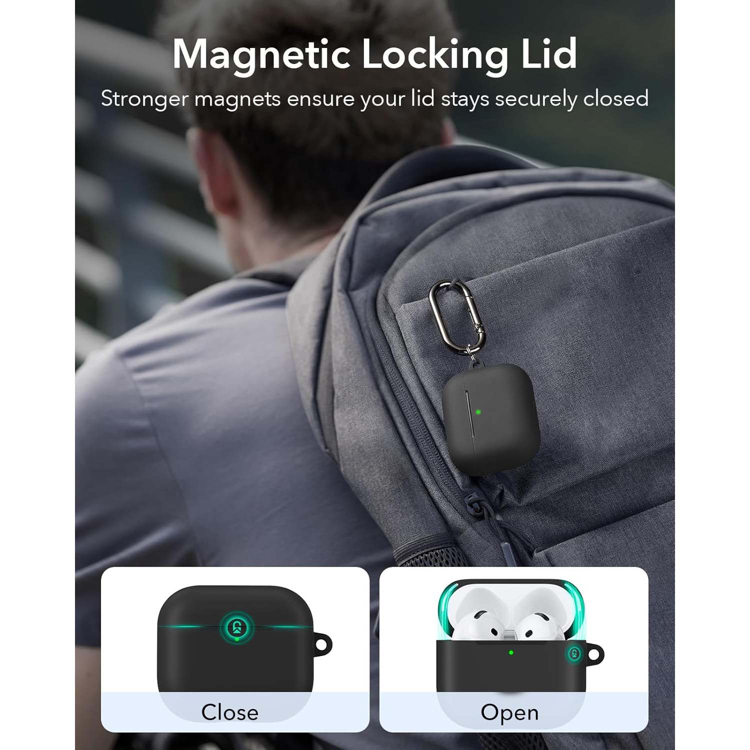 AirPods 4 Case (2024). USB-C compatible cover with magnetic lid lock & full drop protection. Soft multi-color cases.