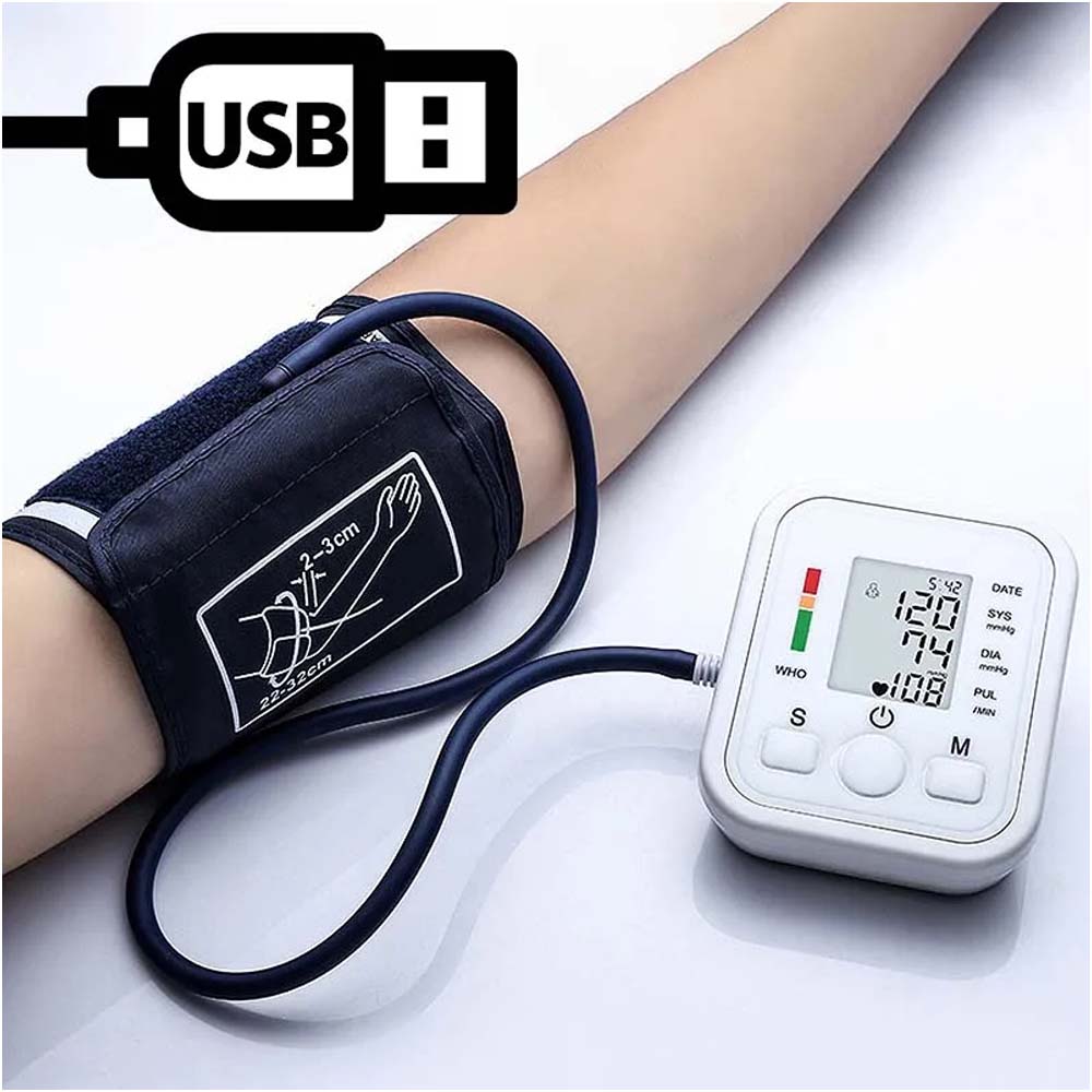 Digital Tensiometer - Automatic Arm Blood Pressure Monitor with Heart Rate Measurement, Professional Medical Equipment