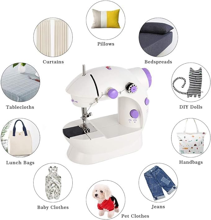 Beginner-Friendly Mini Electric Sewing Machine – Portable, Dual-Speed Crafting and Mending