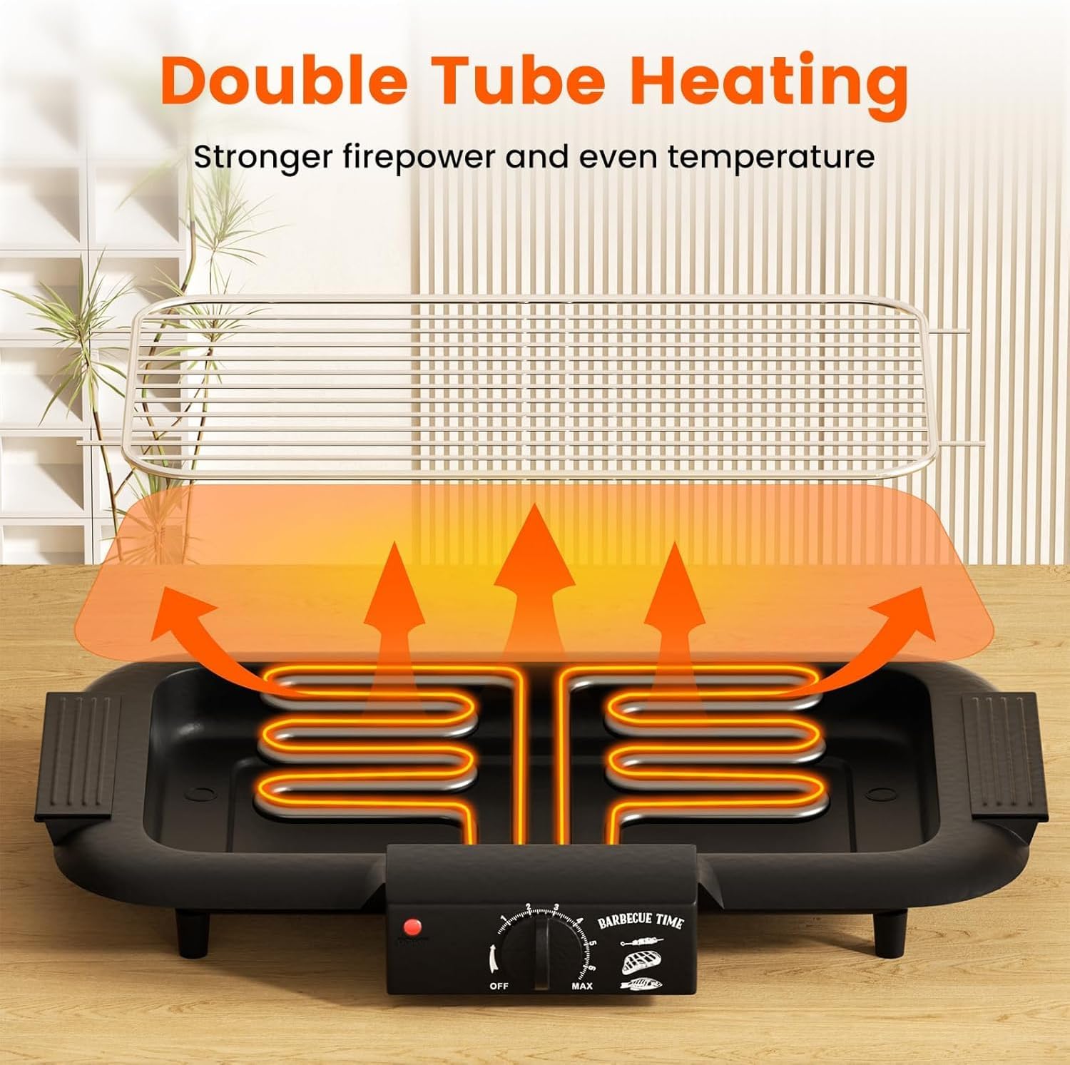 Smokeless Indoor/Outdoor Electric Grill | Portable Tabletop Grill with Adjustable Settings for Kitchen & BBQ | Perfect for Year-Round Grilling