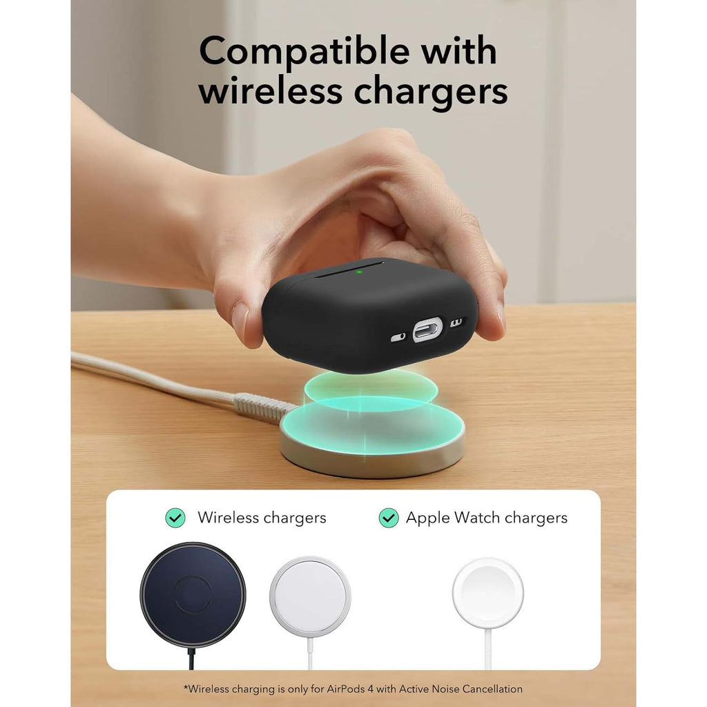 AirPods 4 Case (2024). USB-C compatible cover with magnetic lid lock & full drop protection. Soft multi-color cases.