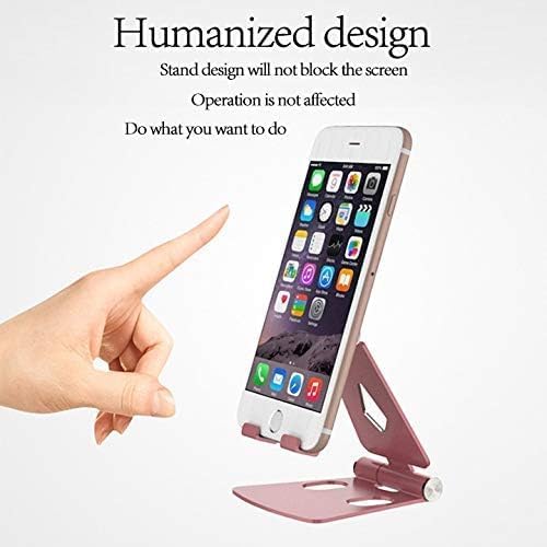 Fully Foldable Adjustable Cell Phone Stand | Desktop Phone Holder Cradle Dock for iPhone, iPad, Nintendo Switch, and Tablets (7-10") | Black