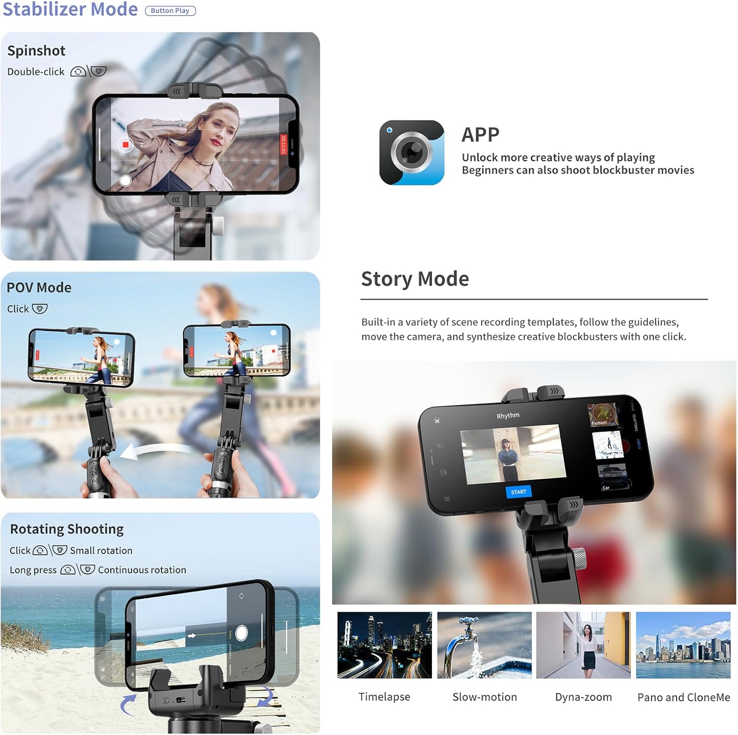 Q18 Mobile Phone Selfie Stick – Anti-Shake Hand-Held Single-Axis Gimbal Stabilizer with Fill Light for Live Broadcast