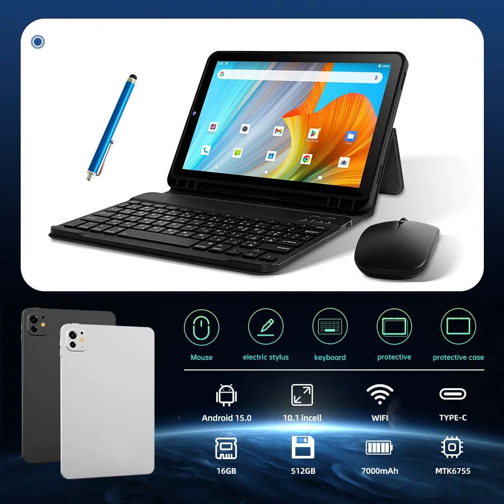 Pad 18 Ultra Tablet 11-Inch 3000×1400 Display, 16GB RAM, 1TB Storage, Android 13, 10000mAh Battery with Arabic Keyboard